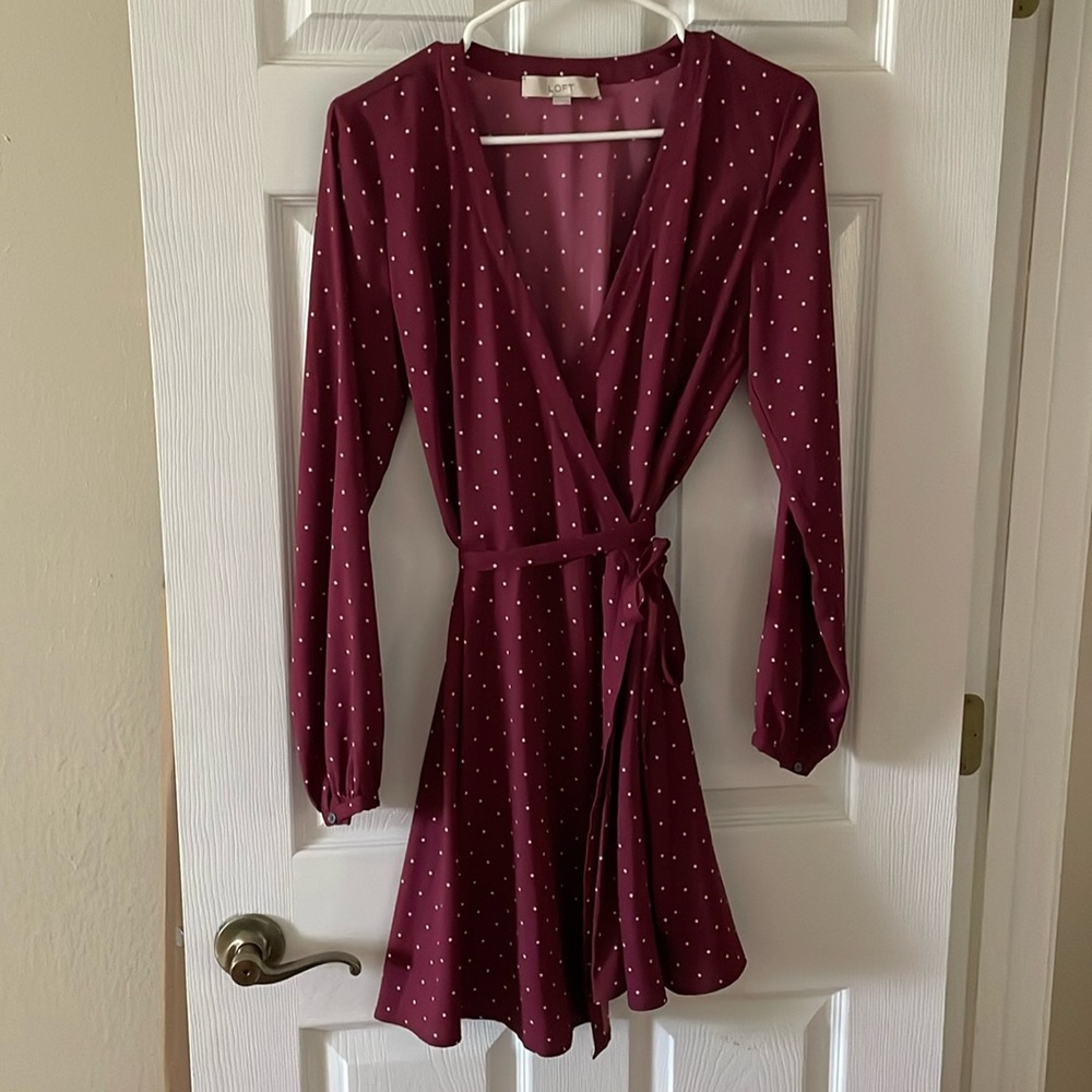 Burgundy Loft Wrap Star Dress